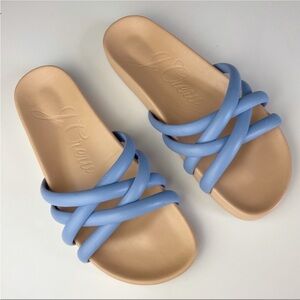 J. Crew Size 9 Pacific Cushy Strap Slides Sandals in Cornflower Chunky Platform
